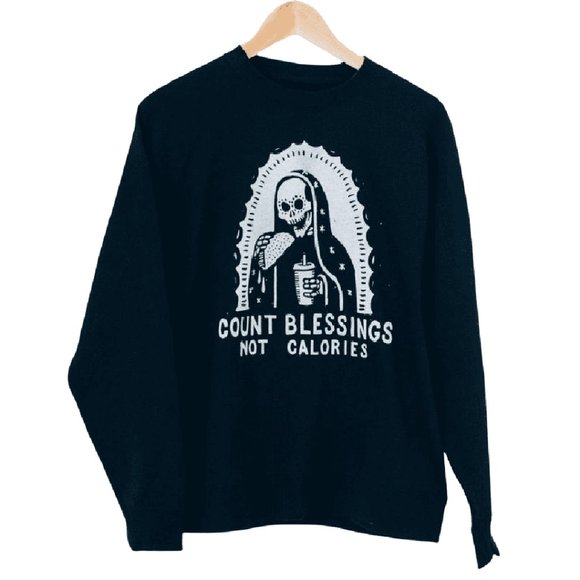 Pyknic Count Blessings Not Calories Eco-friendly Comfy Soft Sweatshirt - Picture 2 of 3